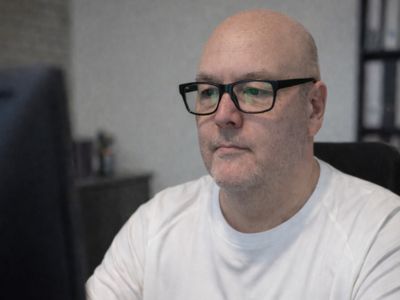 Keith from WebDiv working on a website for a local business